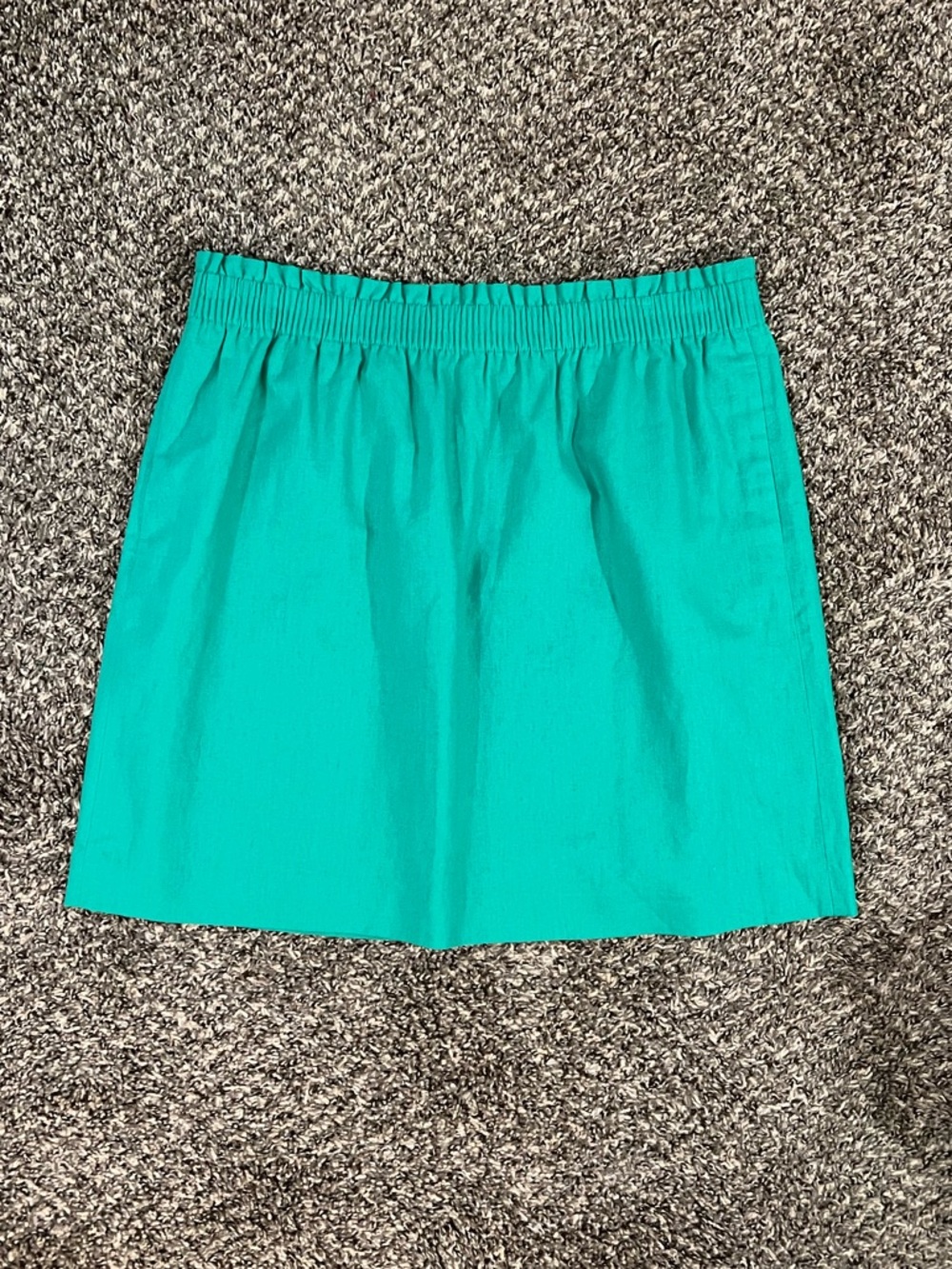 J. Crew Kelly Green Elastic Waist Linen Skirt Preppy Summer Office